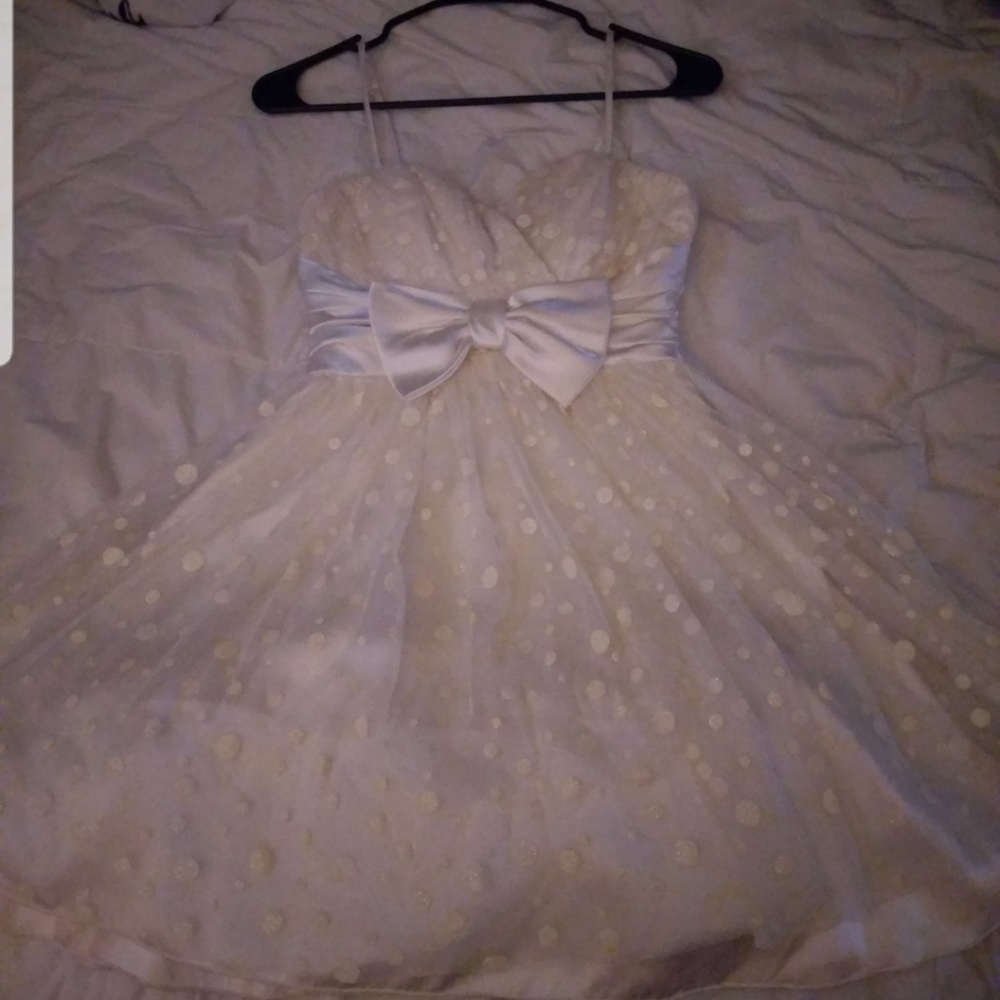Creme polka dot dress